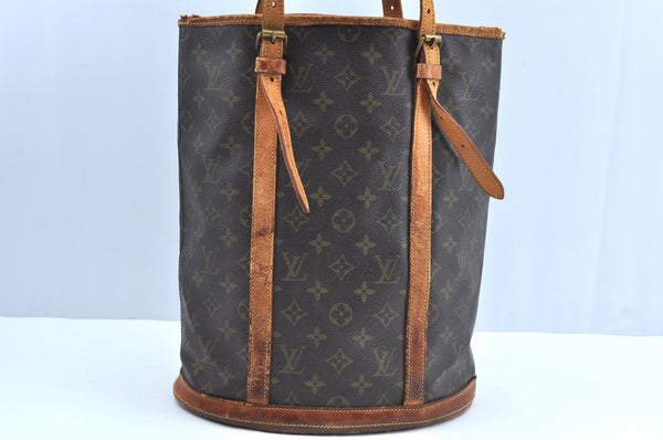 Authentic Louis Vuitton Monogram Bucket GM Shoulder Tote Bag Old Model LV K8025