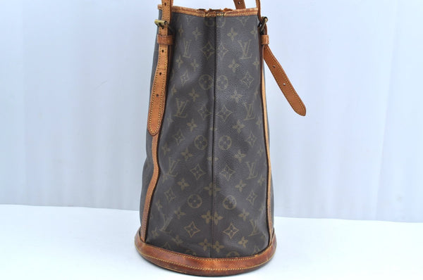 Authentic Louis Vuitton Monogram Bucket GM Shoulder Tote Bag Old Model LV K8025