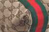 Authentic GUCCI Web Sherry Line Tote Bag GG Canvas Leather 189669 Brown K8051