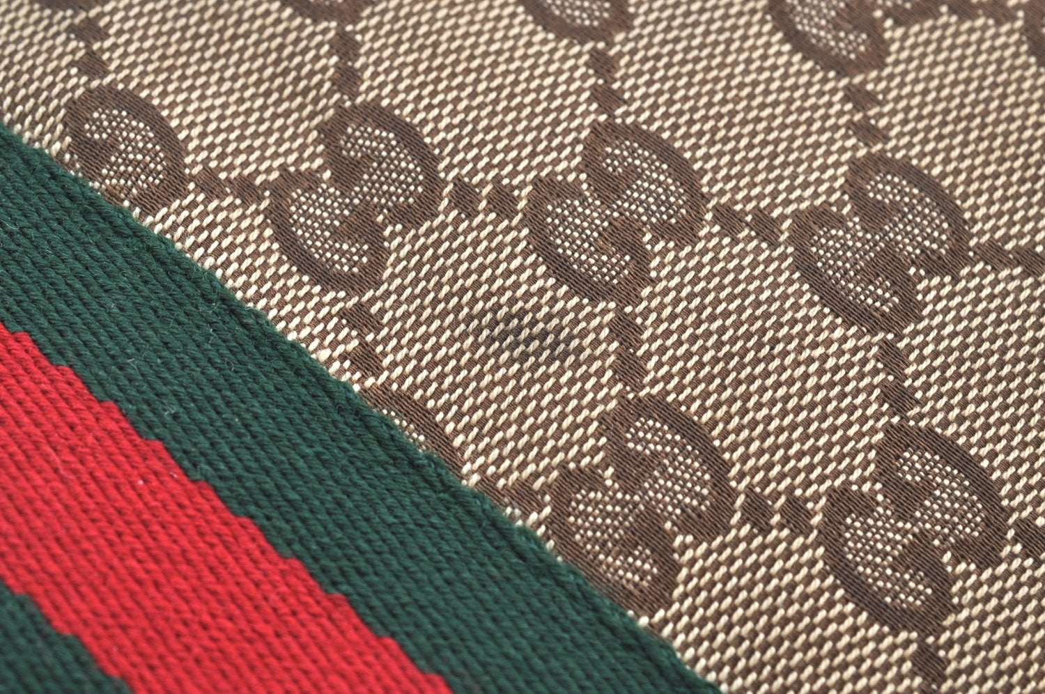 Authentic GUCCI Web Sherry Line Tote Bag GG Canvas Leather 189669 Brown K8051
