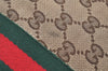 Authentic GUCCI Web Sherry Line Tote Bag GG Canvas Leather 189669 Brown K8051