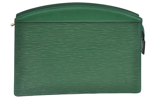Authentic Louis Vuitton Epi Trousse Crete Clutch Bag Green M48407 LV K8064
