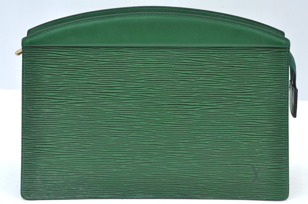 Authentic Louis Vuitton Epi Trousse Crete Clutch Bag Green M48407 LV K8064