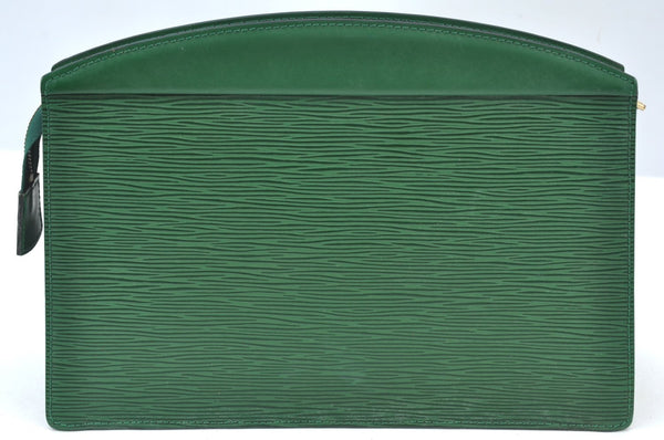 Authentic Louis Vuitton Epi Trousse Crete Clutch Bag Green M48407 LV K8064