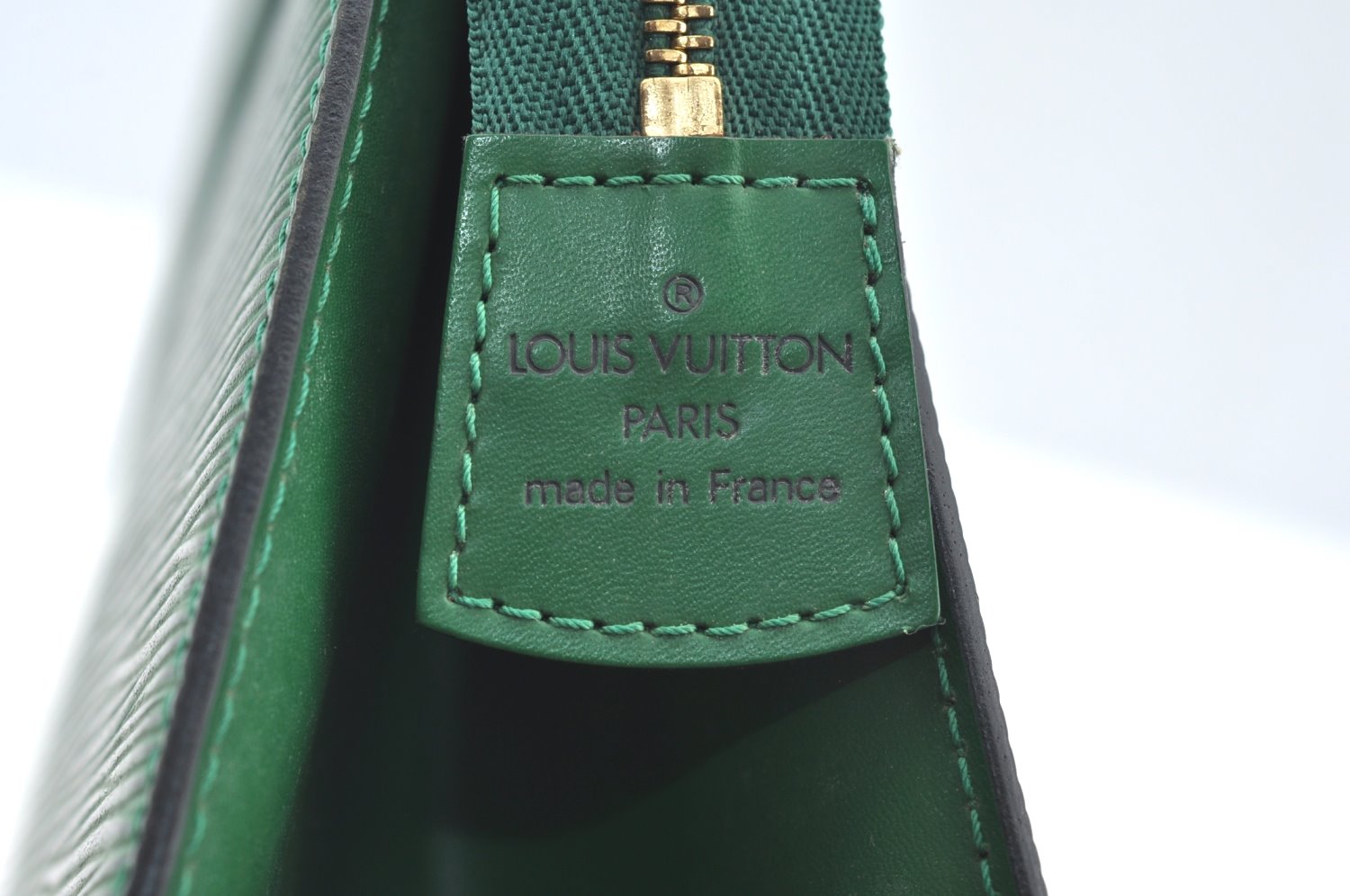 Authentic Louis Vuitton Epi Trousse Crete Clutch Bag Green M48407 LV K8064