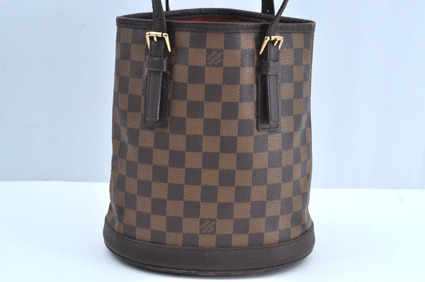 Authentic Louis Vuitton Damier Marais Bucket Shoulder Tote Bag N42240 LV K8072