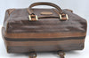 Authentic MARIO VALENTINO V Logo Hand Boston Bag PVC Leather Brown K8079