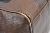 Authentic MARIO VALENTINO V Logo Hand Boston Bag PVC Leather Brown K8079