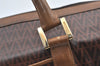 Authentic MARIO VALENTINO V Logo Hand Boston Bag PVC Leather Brown K8079