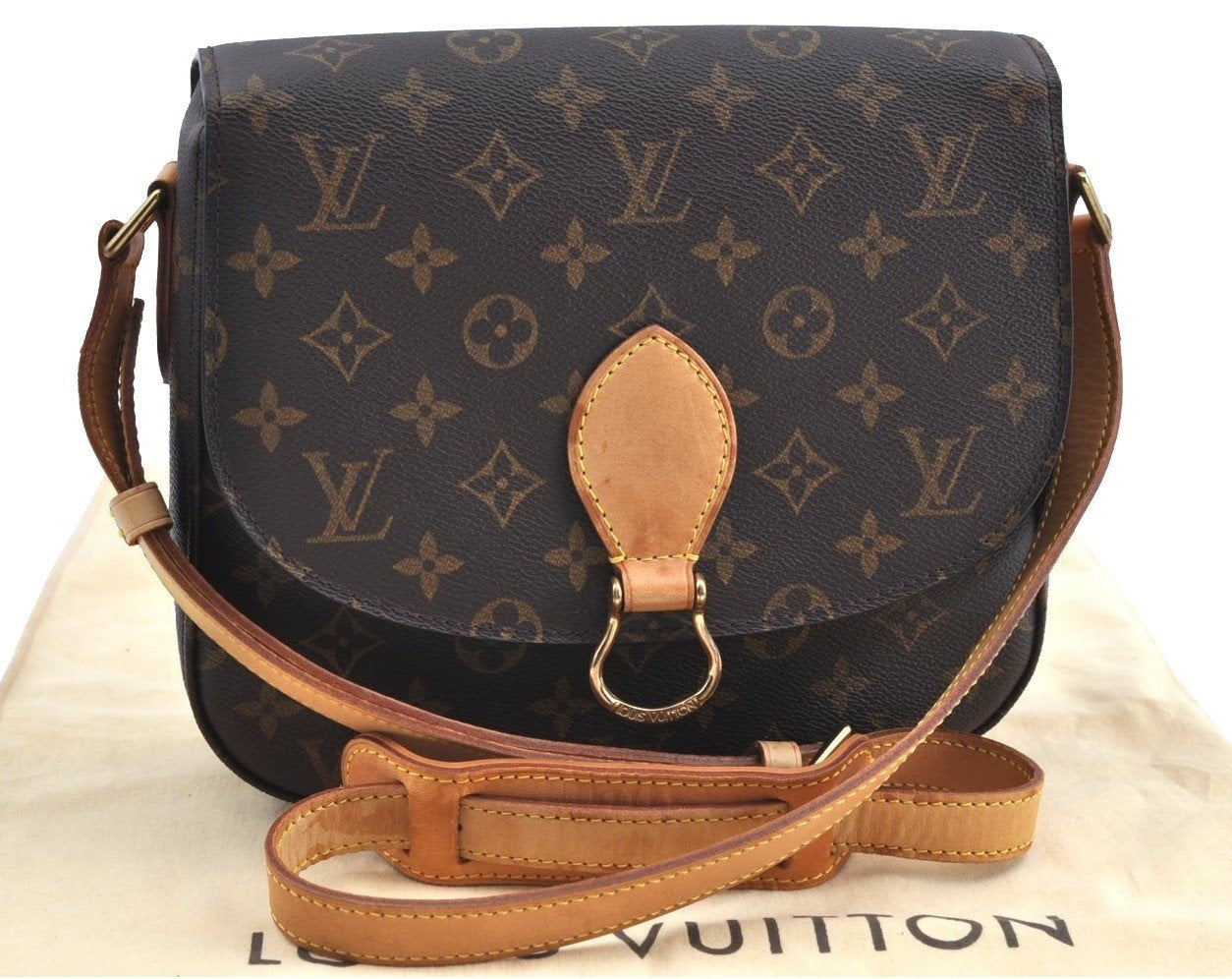 Authentic Louis Vuitton Monogram Saint Cloud GM M51242 Shoulder Cross Bag K8080