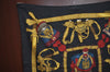 Authentic HERMES Carre 90 Scarf "GRAND UNIFFORME" Silk Black Paper Bag K8110