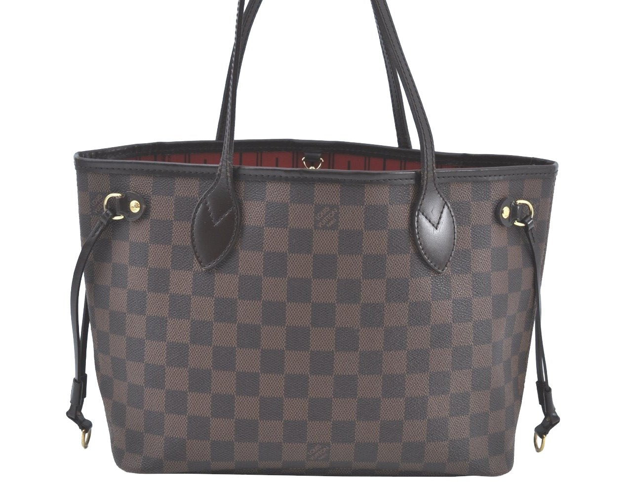 Authentic Louis Vuitton Damier Neverfull PM Shoulder Tote Bag N51109 LV K8121