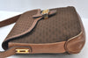 Authentic GUCCI Micro GG Canvas Leather Shoulder Cross Body Bag Brown K8155