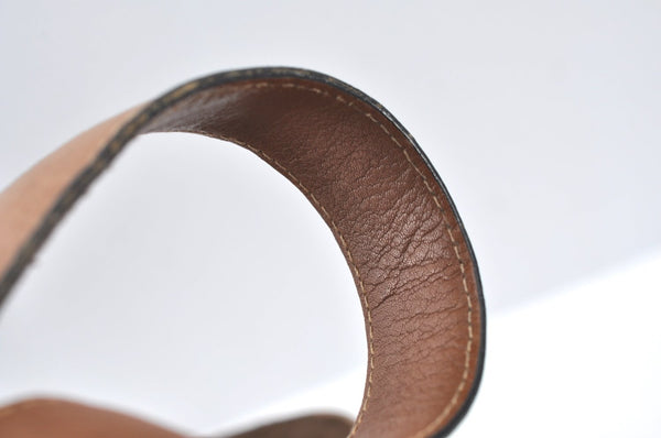 Authentic GUCCI Micro GG Canvas Leather Shoulder Cross Body Bag Brown K8155