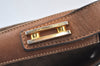 Authentic GUCCI Micro GG Canvas Leather Shoulder Cross Body Bag Brown K8155