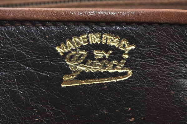 Authentic GUCCI Micro GG Canvas Leather Shoulder Cross Body Bag Brown K8155