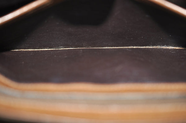 Authentic GUCCI Micro GG Canvas Leather Shoulder Cross Body Bag Brown K8155