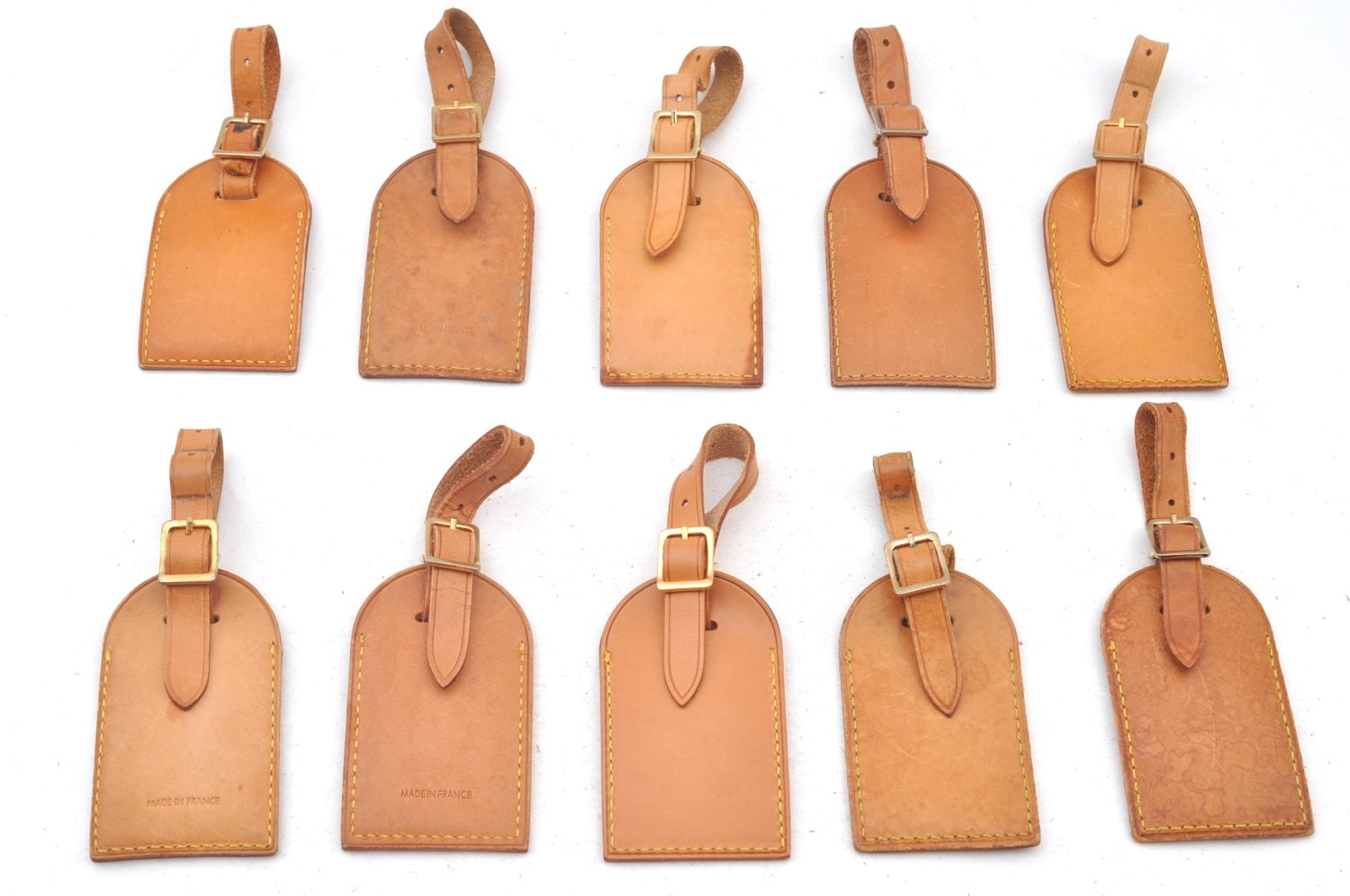 Authentic Louis Vuitton Name Tag Beige 10Set LV K8159