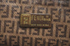 Authentic FENDI Vintage Zucchino Pouch Purse PVC Leather Brown K8162