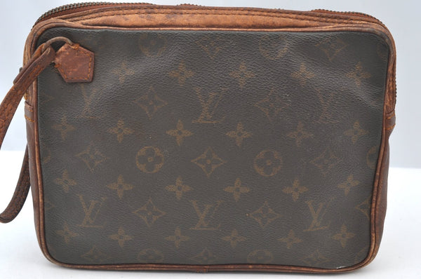 Auth Louis Vuitton Monogram Pochette Sport Clutch Hand Bag Old Model Junk K8168