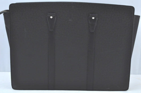 Auth Louis Vuitton Taiga Lozan 2Way Business Hand Bag Black M30052 LV Junk K8169