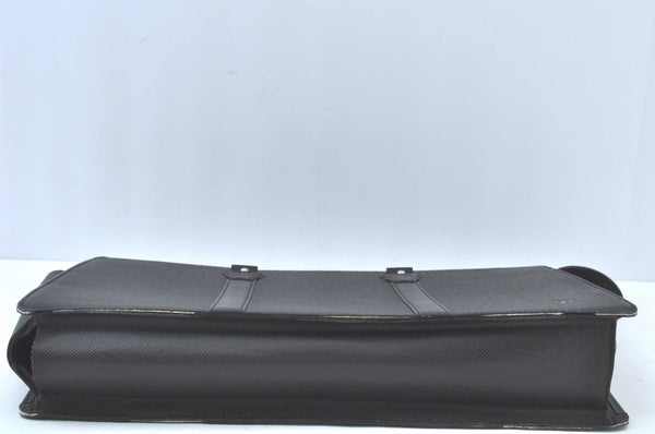 Auth Louis Vuitton Taiga Lozan 2Way Business Hand Bag Black M30052 LV Junk K8169