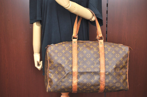 Authentic Louis Vuitton Monogram Sac Souple 45 Hand Boston Bag Old Model K8171