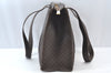 Authentic CELINE Macadam Blason Shoulder Tote Bag PVC Leather Brown K8172