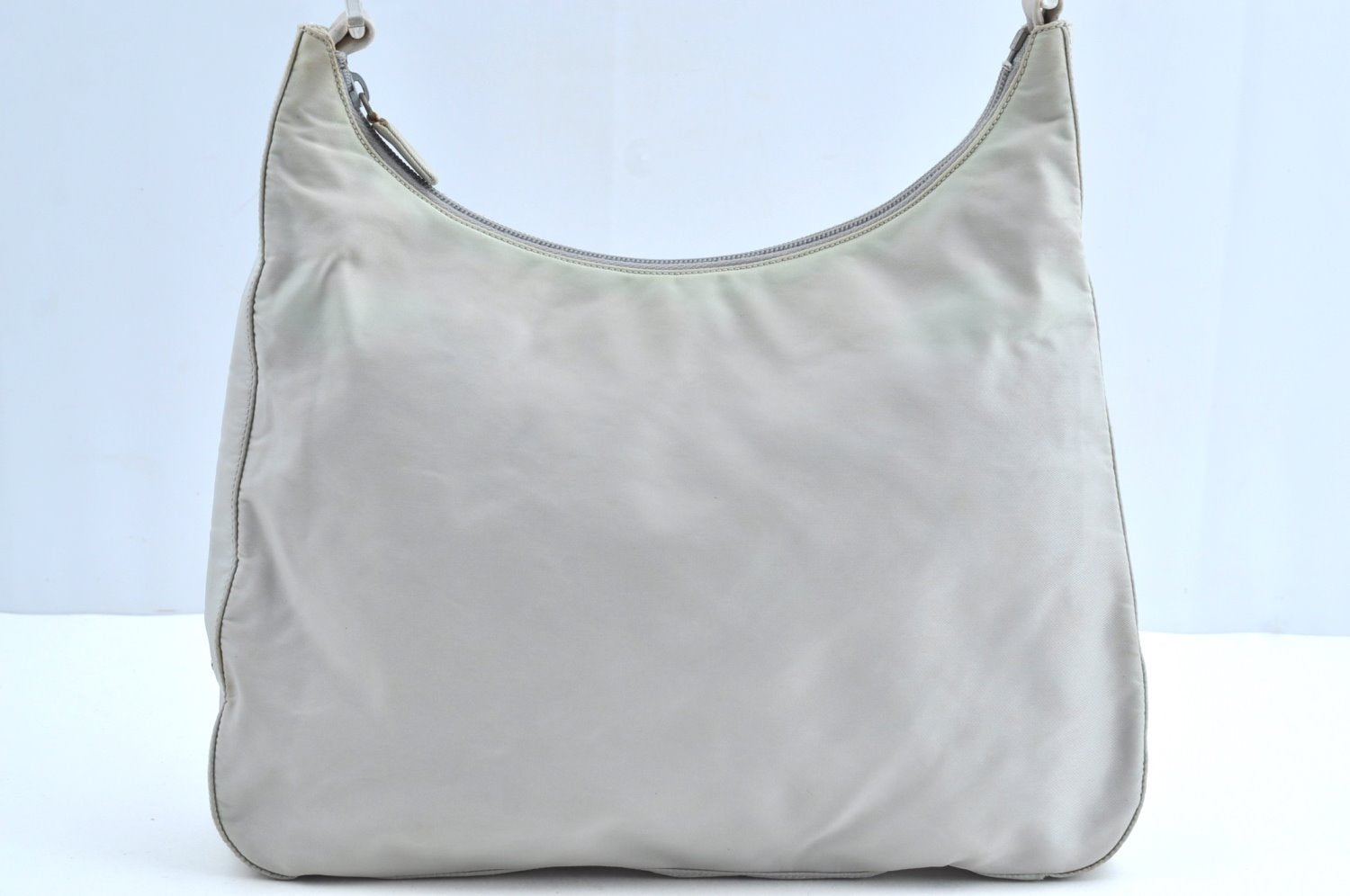 Authentic PRADA Nylon Tessuto Shoulder Bag Purse White K8178