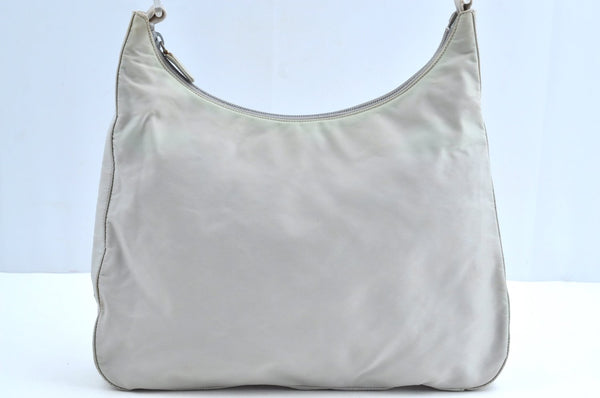 Authentic PRADA Nylon Tessuto Shoulder Bag Purse White K8178