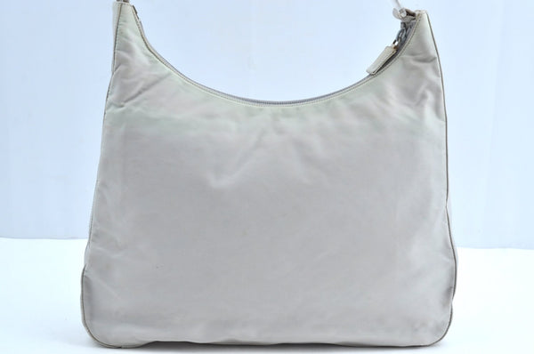 Authentic PRADA Nylon Tessuto Shoulder Bag Purse White K8178