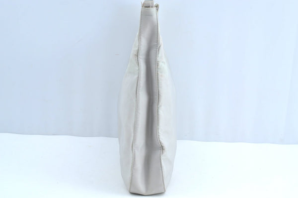 Authentic PRADA Nylon Tessuto Shoulder Bag Purse White K8178