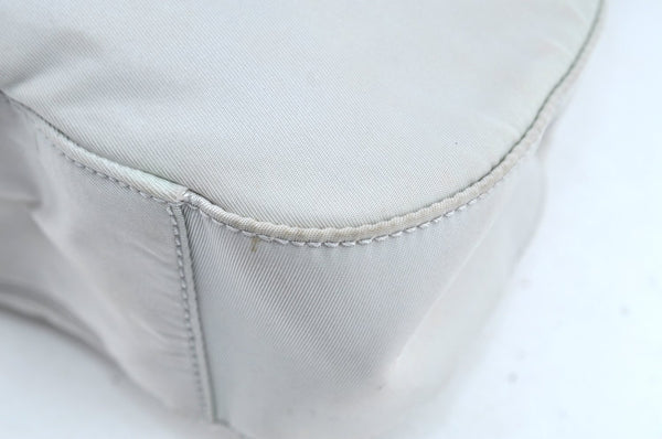 Authentic PRADA Nylon Tessuto Shoulder Bag Purse White K8178