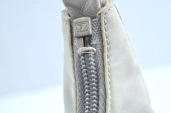 Authentic PRADA Nylon Tessuto Shoulder Bag Purse White K8178