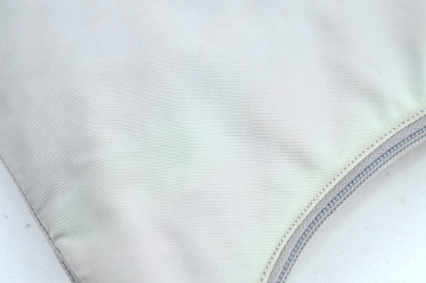 Authentic PRADA Nylon Tessuto Shoulder Bag Purse White K8178