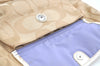 Authentic COACH Signature Shoulder Cross Bag Canvas Leather F16558 Beige K8179