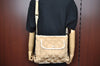 Authentic COACH Signature Shoulder Cross Bag Canvas Leather F16558 Beige K8179