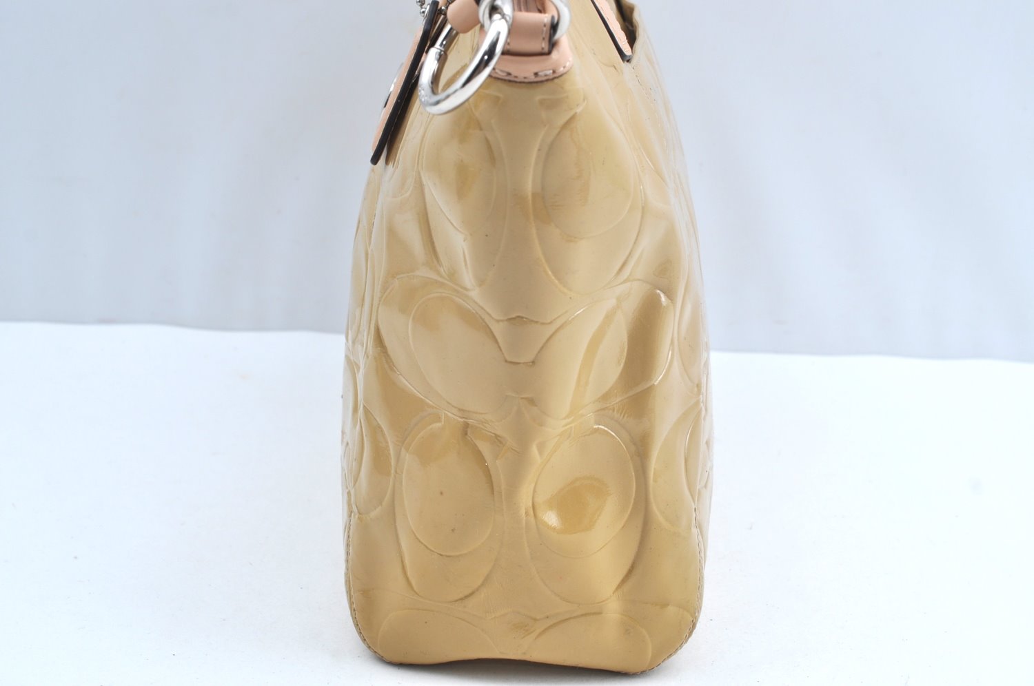 Authentic COACH Peyton Embossed 2Way Shoulder Hand Bag PVC Leather Beige K8180