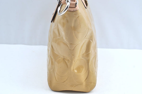 Authentic COACH Peyton Embossed 2Way Shoulder Hand Bag PVC Leather Beige K8180