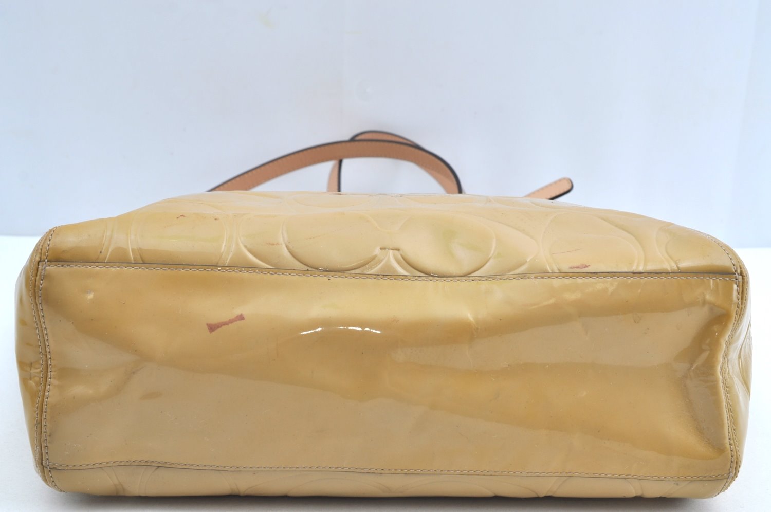Authentic COACH Peyton Embossed 2Way Shoulder Hand Bag PVC Leather Beige K8180