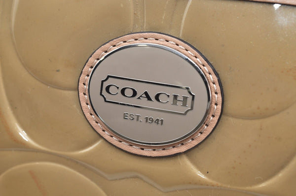 Authentic COACH Peyton Embossed 2Way Shoulder Hand Bag PVC Leather Beige K8180