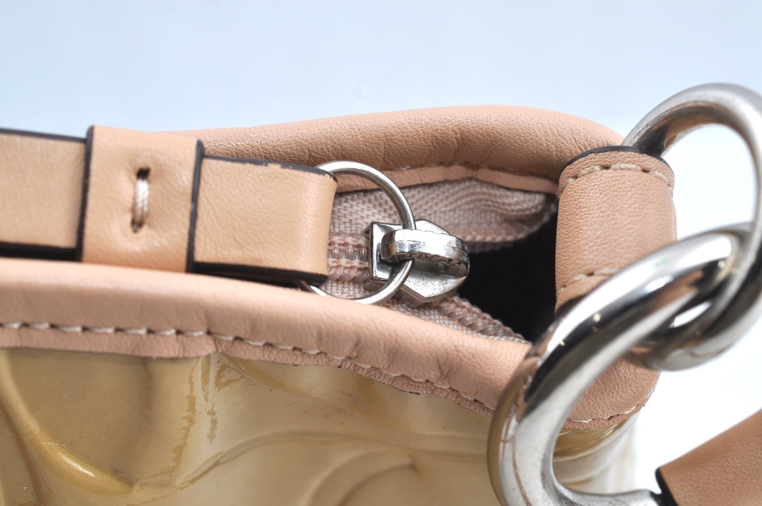 Authentic COACH Peyton Embossed 2Way Shoulder Hand Bag PVC Leather Beige K8180