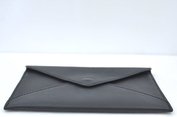Authentic Louis Vuitton Epi Letter Case Clutch Bag Purse Black LV K8184