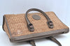 Authentic FENDI Zucchino Hand Boston Bag Purse Canvas Leather Beige K8186