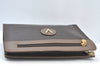 Authentic MARIO VALENTINO V Logo Clutch Hand Bag Purse PVC Leather Brown K8190