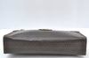 Authentic MARIO VALENTINO V Logo Clutch Hand Bag Purse PVC Leather Brown K8190