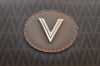 Authentic MARIO VALENTINO V Logo Clutch Hand Bag Purse PVC Leather Brown K8190