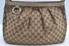 Auth GUCCI Sukey Shoulder Cross Body Bag GG Canvas Leather 296834 Brown K8191