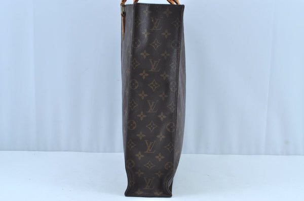 Authentic Louis Vuitton Monogram Sac Plat Hand Tote Bag M51140 LV Junk K8194