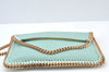 Authentic Stella McCartney Falabella Mini Shoulder Hand Bag Leather Blue K8198